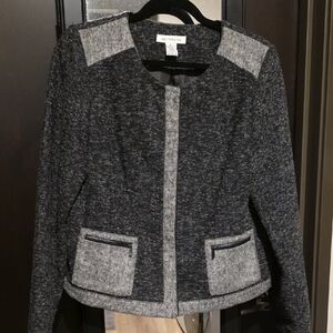 Liz Claiborne Women's Charcoal and Light Gray Blazer
